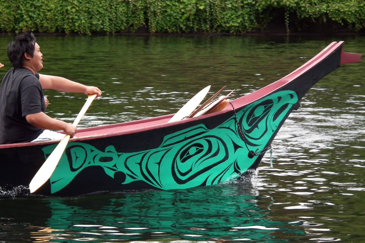 Salmon Culture canoe